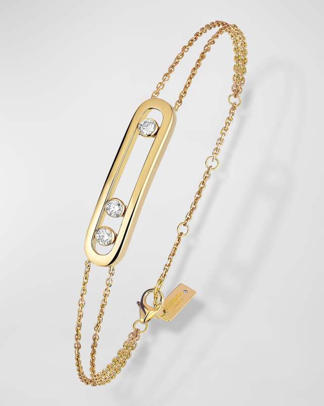 MOVE CLASSIC 18K YELLOW GOLD 3-DIAMOND BRACELET